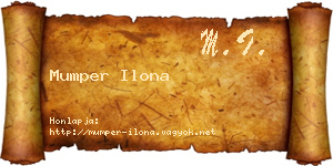 Mumper Ilona névjegykártya